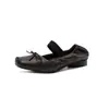 Moda de Nicho 2cm Suela Suave Zapatos Planos Cómodos 2026 Verano Nuevo Punta Cuadrada Tacón Bajo Correa Única Boca Baja Zapatos de Abuela
