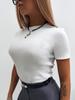 Camiseta Básica de Verano para Mujer Europea y Americana, de Canalé, Hueca, Sencilla, Manga Corta, Estilo 'Hot Girl', Moda Transfronteriza