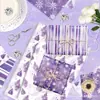 Papel Perlado Temática Navideña Wx-Morado 17g Papel de Envoltura a Prueba de Humedad para Dulces de Regalo Decoración de Árbol de Navidad Papel de Seda