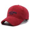 Gorra de béisbol de pana de color liso para otoño e invierno, nueva, informal, sencilla, con letras, lengua de pato, cálida y fría, para hombre y mujer