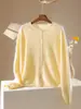 Cárdigan de punto con borde rizado y cuello redondo forrado de forro polar para mujer, chaqueta de punto suave y texturizada, versátil y favorecedor para otoño e invierno, suéter abrigo
