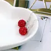Pendientes de plata 925 con pasador estilo coreano para mujer, pendientes de bola de circonita súper brillantes totalmente incrustados, joyería larga de cristal para oreja