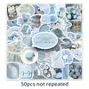 50 Pegatinas Estilo Ins Azul Claro, Pegatinas Guka Frescas y Sencillas Estilo Coreano para Decorar Diarios, Botellas de Agua, Cuadernos y Papelería