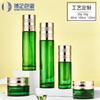 Nuevo Set de Botella de Vidrio con Tapa de Rollo y Base Gruesa para Esencia, Hombro Plano, Forma Cilíndrica, Envase Secundario para Cuidado de la Piel, Tapón Interior