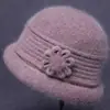 Sombreros para mujeres de mediana edad y ancianas, sombrero cálido de invierno para mamá, grueso con terciopelo, sombrero tipo cubo para personas mayores, abuela, sombrero de lana tejido para señora mayor
