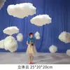 Decoración de Nube de Algodón Tienda de Jardín de Infancia Escaparate Decoración Colgante de Nube Blanca 3D Fotografía de Escenario de Boda Accesorio Aéreo