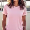 Camiseta de Algodón Puro Manga Corta Cuello Redondo Poliéster Color Puro Lisa para Pareja Hombres y Mujeres Tops Casuales Exportación Transfronteriza Especial