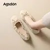 Zapatos Augu Shiden de Tacón Bajo para Mujer 2026 Nuevos de Verano Retro Casual Slip-On Ligeros con Suela Suave