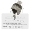 Gorro Retro Fair Isle para Mujer, Gorro de Lana Estilo Coreano para Otoño e Invierno, Cálido, Cortavientos, Gorro Protector de Orejas, Gorro de Punto Estilo Coreano para Adelgazar el Rostro