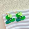 Pendientes del Día de San Patricio, personalizados para carnaval irlandés, con purpurina acrílica verde y hierba de la suerte.