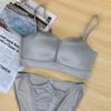 Liquidación 511 Set Sujetador Push-Up Inalámbrico Strapless Satín Sin Costuras con Copas de Cuatro Esquinas para Mujer, Uso Bidireccional Hermoso Espalda Sujetador