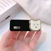 Pasador de letras doradas retro para mujer, pasador lateral con oso, flequillo despeinado, pinza BB, tocado, clip para la parte posterior de la cabeza, pasador