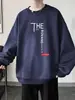 Moletom com Gola Redonda Estilo Hong Kong para Adolescentes Primavera e Outono Masculino 2025 Novo Tendência Estudante do Ensino Médio e Fundamental Camiseta Básica Bonita