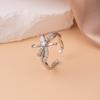 Anillo Europeo y Americano Transfronterizo de Diamante Completo para Mujer, Apertura de Circonita de Gama Alta de Nicho, Anillo Ajustable, No se Desvanece, Venta al por Mayor Versátil