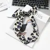 Pañuelo Pequeño de Seda Estampado de Leopardo para Mujer Primavera Otoño Verano Lazo para Bolso Cinta para Envolver Asa Cinta Estrecha para Muñeca Estilo Nuevo