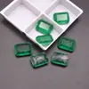 Piedra de Cristal de Vidrio Empalmado Rectangular Esmeralda Gema Cabujón Piedra Suelta con Inclusiones tipo Algodón Joyería de Piedras Preciosas Accesorio de Incrustación Piedra