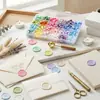Cuchara para cuentas de cera, juego blanco compartimentado para cera, accesorios para sellos de cera de fuego, cuchara para cera de fuego, juego de montaje automático de velas blancas pequeñas