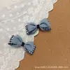 Serie de Colores Contrastantes Estilo Retro Dulce Pasador para el Cabello Infantil Azul Gris Negro y Blanco Par de Lazos Pinzas Pequeñas de Par Clip Lateral Clip para Flequillo