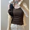 Primavera e Verão Básico Versátil Interno Base Pequeno Camisole Feminino Emagrecimento Gola Redonda Roupa Exterior Top Modal