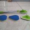 Cepillo de piso para inodoro, cocina, cerdas de mango largo, cepillo de baño, inodoro, bañera, cepillo triangular, cepillo de piso sin ángulo muerto