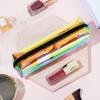 Bolsa de Almacenamiento Transparente de PVC con Láser para Brochas de Maquillaje, Estuche para Lápices de Papelería para Estudiantes, Bolsa de Almacenamiento Portátil Multifuncional Impermeable para Viajes