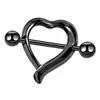 Anillos de pezón exquisitos superventas transfronterizos Acero inoxidable Forma de flor Anillos de pezón falsos Pinzas para pezones con pantalla de pavo real Joyería para piercing Tachones para pezones sin perforación