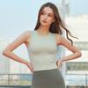 Nueva Ropa Deportiva Exterior Falsa de Dos Piezas para Mujer Ropa Exterior Reuniendo Asparaginis Chaleco de Yoga Top de Fitness con Almohadilla en el Pecho