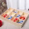 Cajas de exhibición y almacenamiento de madera tipo rejilla y cuadradas, ventas directas de fábrica, bandejas de escritorio y bandejas de cajón con múltiples compartimentos para cuentas