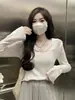 Top de manga larga con diseño de cuello polo, nueva colección primavera/otoño 2026, suéter de punto, capa interior para mujer, top para mujer