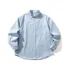 Yidao Vintage Outono 2026 Novidades Camisa Japonesa Simples de Cor Sólida com Lapela Unissex Versátil para o Dia a Dia Camisa com Bolso Canguru