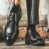 Sapatos 48 de tamanho grande para exportação, nova coleção de outono, sapatos formais masculinos de couro estilo fivela, sapatos masculinos de cadarço com bico quadrado estilo britânico, adequados para casamentos