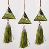 Colgante de Regalo de Zongzi Triangular con Borla del Festival del Bote del Dragón, Bolsita de Ajenjo, Zongzi Hecho a Mano con Hoja de Bambú Verde, Bolsita de Bendición