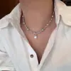 Collar de Perlas Shijia Azúcar de Burbujas Otoño e Invierno para Mujer Colgante Desmontable Cadena para el Cuello Perla Rosa Manta Cadena de Lana
