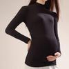 Plus size 200 Camisa de base para mulheres grávidas Primavera e Outono Gola meia alta Outono e Inverno Camiseta de manga comprida Moda feminina Top para mulheres grávidas