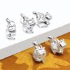Colar com Pingente Gato Orgulhoso 3D Pé Prata 999 Pulseira Trançada DIY Pulseira Gato Desenho Animado Moda Acessórios de Prata Esterlina