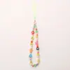 Nueva cadena para teléfono de cara sonriente de arcilla blanda, cordón para funda de teléfono DIY, correa de muñeca corta anti-pérdida anti-caída hecha a mano con cuentas