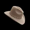 Sombrero de copa vintage de jazz occidental transfronterizo nuevo protección solar para exteriores sombrero de copa de lana pura