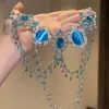 Colar com Franjas de Strass Resistente Estilo Palácio, Estilo Floresta Fresco e Fashion, Exquisito e de Alto Padrão, Colar de Luxo Leve e Alto Valor Estético