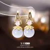 Brincos Geométricos Olho de Gato em Zircônia Francesa, Luxo Leve, Estilo Elegante e Delicado, Brincos da Moda Versáteis de Alta Qualidade