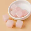 Cristales naturales rosados en cubos transfronterizos, cristales en bruto pulidos, piedras de vino helado, bandejas de hielo, cubitos de hielo, adornos de cristal al por mayor