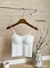 Tirante de seda helada sin costuras decorado con perlas, prenda interior, camisola, chaleco pequeño, prenda exterior, capa base, fruncido, sin tirantes, espalda hermosa, lencería, mujer