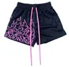 Shorts Casuais de Chuva Estilo Americano Tendência Comprimento no Joelho para Homens e Mulheres, Verão Soltos de Malha Secagem Rápida Tamanho Plus Shorts de Praia para Basquete