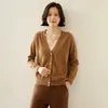 Cárdigan de Punto de Cachemira con Cuello en V para Mujer 2026 Otoño e Invierno Nuevo Estilo Suéter Chaqueta Casual Holgado con Suéter de Cachemira por Fuera