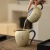 Bule de Chá de Cerâmica Vermelha Bule Único Bule de Chá para Escritório Grande Capacidade Casa Retro Bule Xishi Conjunto de Chá para Uma Pessoa