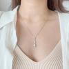 Collar Techo Diamante Super Brillante Suave Blanco Cadena Clavícula Versátil Lujo Ligero Elegante Socialité