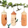 En Stock Casa de Pájaros de Madera Decoración Exterior Comedero para Colibríes Estilo Colgante Nido de Pájaros Pastoral Casa de Madera Casa de Pájaros DIY Adorno Colgante