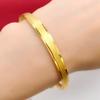 Pulsera Vietnam Oro Plano Push-Pull Mate Oro Latón Chapado en Oro Pulsera Engastada con Arena Regalo de San Valentín para Novia