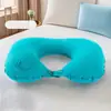 Suministro Directo de Fábrica Almohada Inflable de Seda de Leche Presionable Almohada Inflable para Cuello Portátil para Viajes en Avión Guardable Almohada Inflable en Forma de U