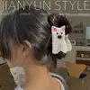 Nuevo Clip de Acetato Blanco Cachorro West Highland Clip Rosa para Pelo de Oreja Clip de Pelo de Animal de Dibujos Animados para Mujeres en la Parte Posterior de la Cabeza