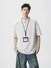 Camiseta masculina de manga curta, marca da moda, caimento solto de verão, novo modelo 2026, tendência de celebridade da internet, top simples estampado ins